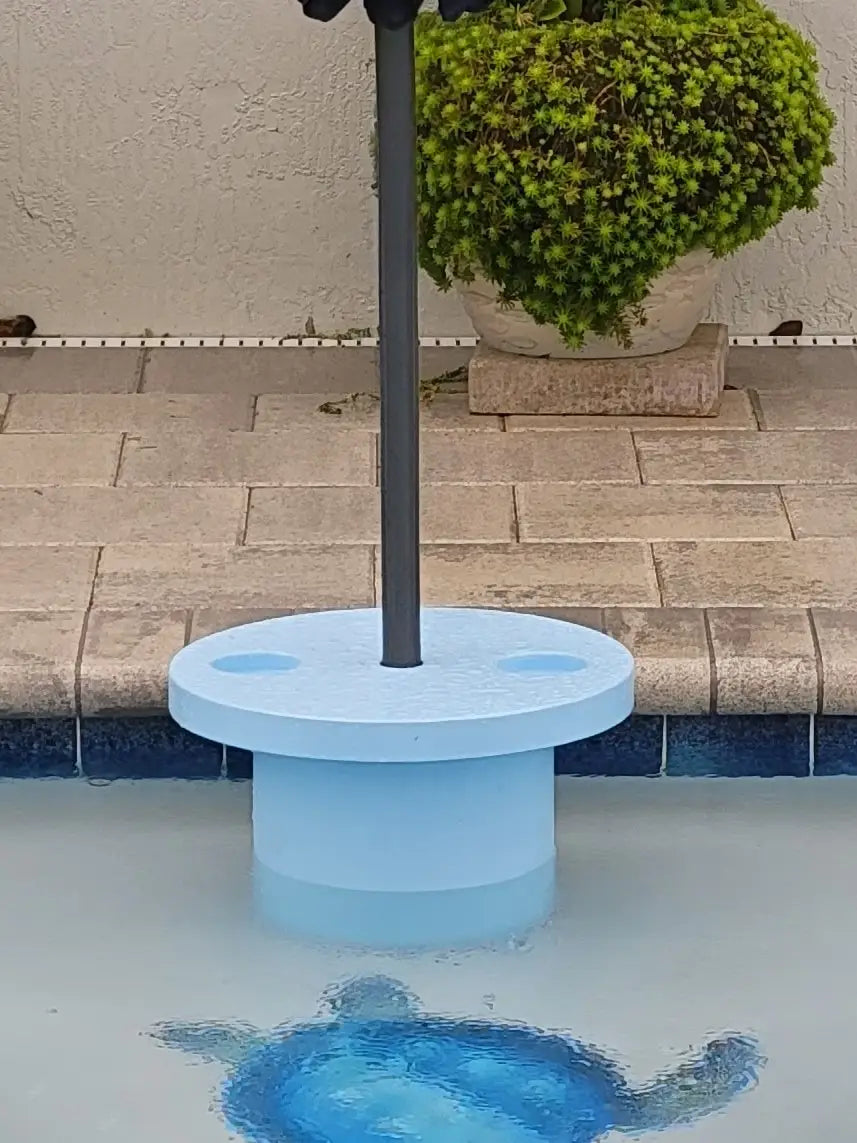 Side Table w/ Cup Holders & Umbrella Holder image 1
