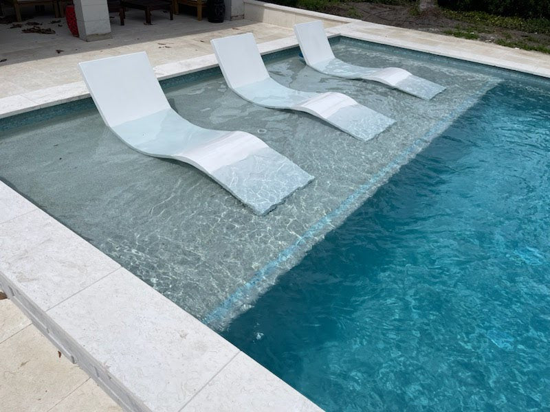 Luxury Swimming Pool Lounger in White Polished Finish image 3