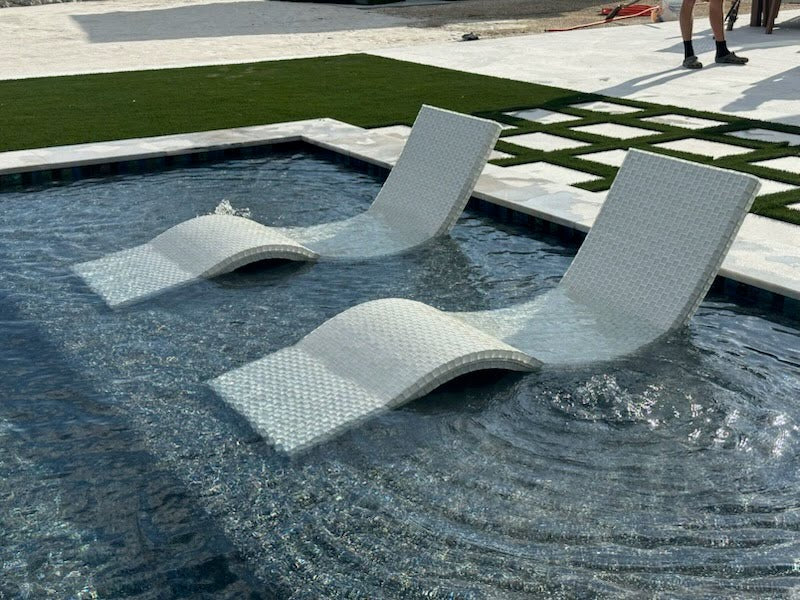 Luxury Glass Tile Sun Shelf Lounger