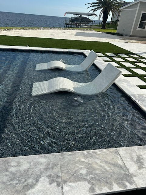 Luxury Glass Tile Sun Shelf Lounger